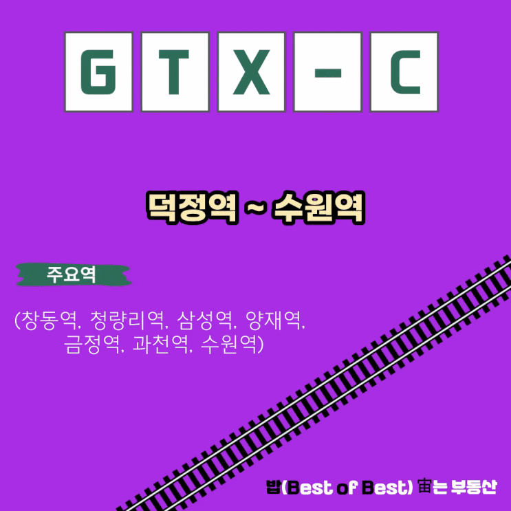 수도권  광역급행철도 C노선 GTX-C 노선도 및 개통시기 덕정역에서 수원역