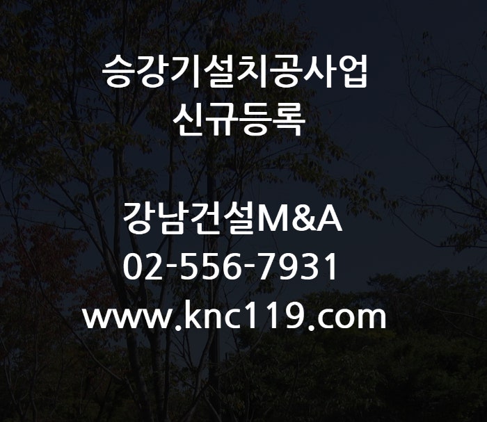  승강기 설치공사업 면허등록 정석
