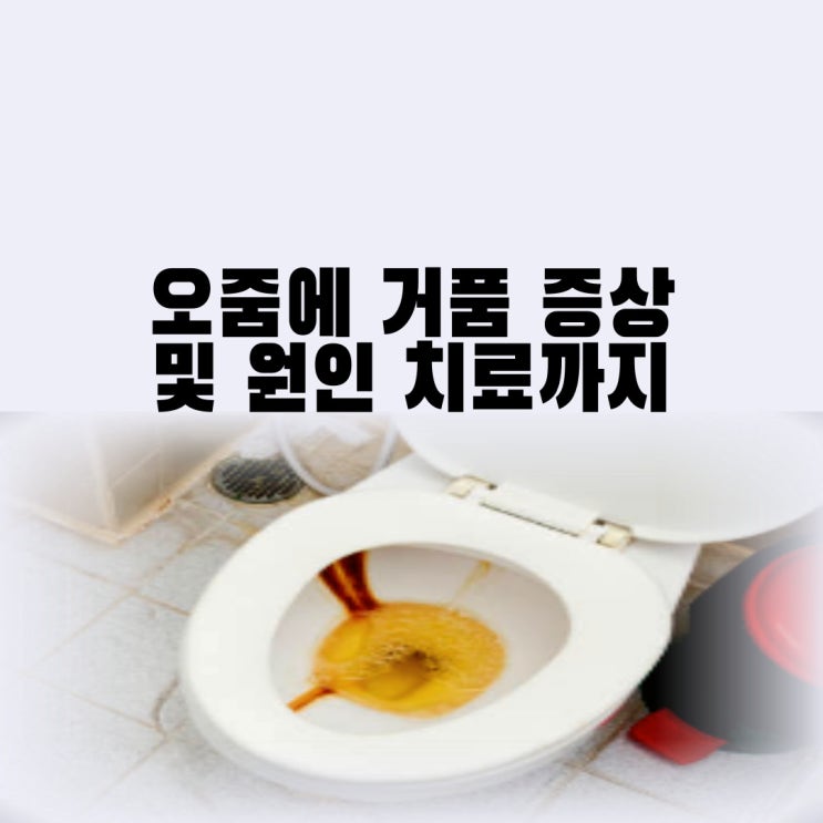 오줌에 거품 증상 및 원인 남자 여자 소변 거품 치료