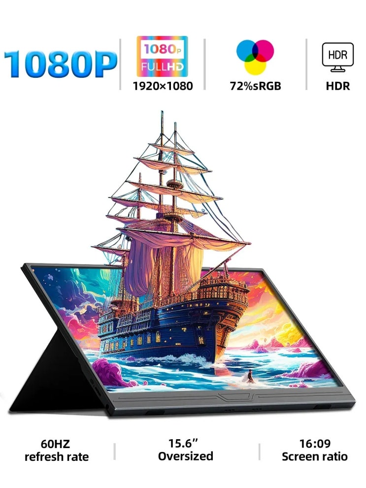  ZSUS 15.6 인치 휴대용 모니터로 멋진 게임과 영상 즐기기!