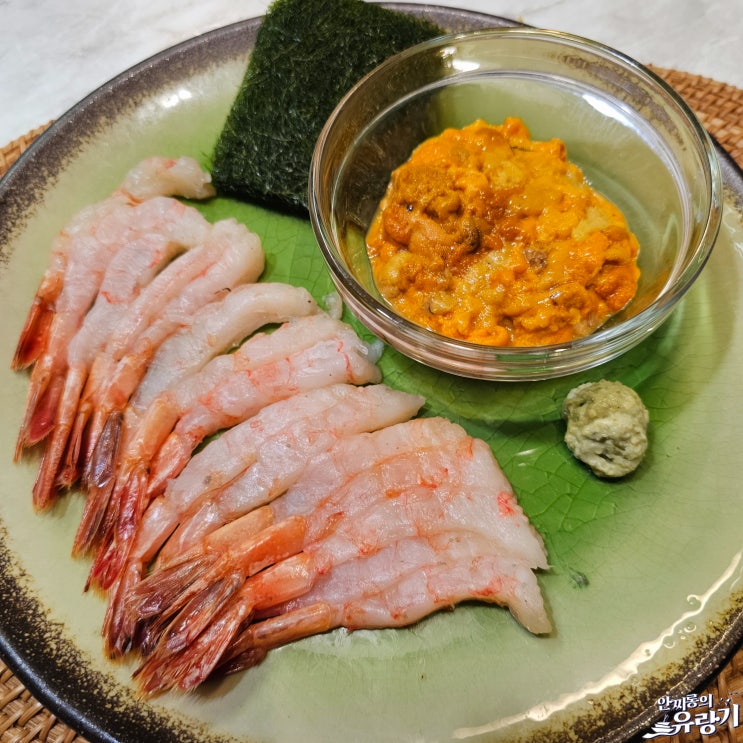 말똥성게 단새우 홈마카세 간단한 성게알 요리 11월 제철 해산물