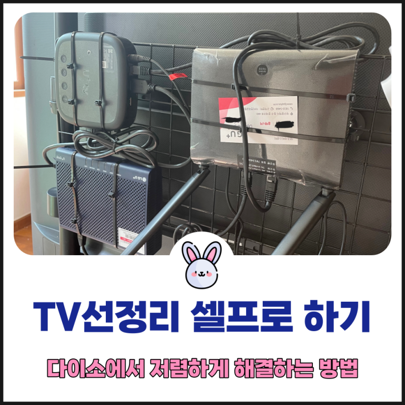 스탠드티비 셀프 선정리하기 다이소에서 저렴하게 해결