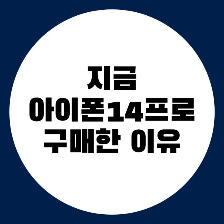  아이폰 14 프로를 지금 구매한 이유