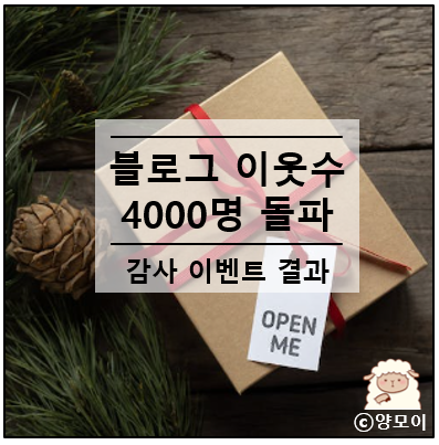  이웃수 4000명 돌파 기념 감사 이벤트 결과