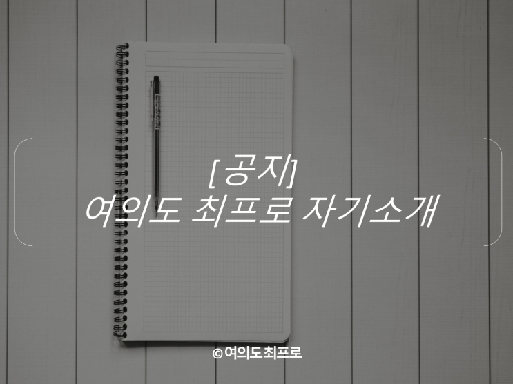  부동산 PF 이야기, 여의도 최프로 자기소개