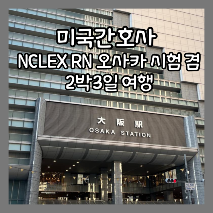  NCLEX RN 시험 겸사 다녀온 오사카 2박 3일 여행 경비