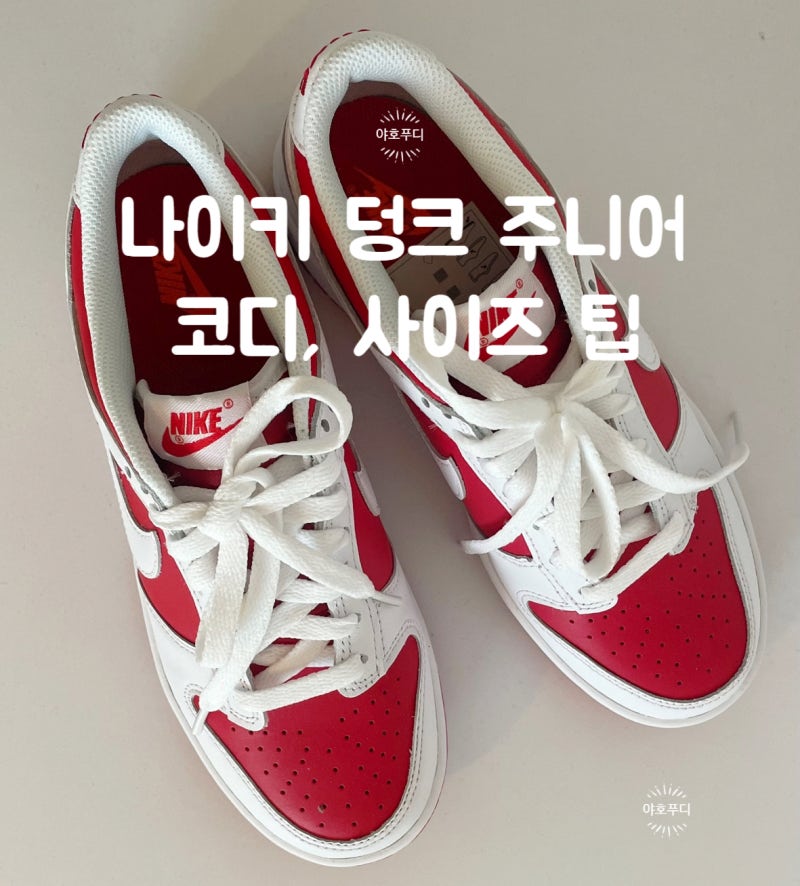 나이키 덩크 로우 주니어 유니버시티 레드 리버스드 착화감 후기 코디 사이즈 팁 240