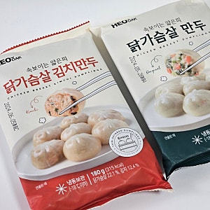 허닭 닭가슴살만두 김치만두 쫀득한 식감의 얇은피 냉동만두 추천
