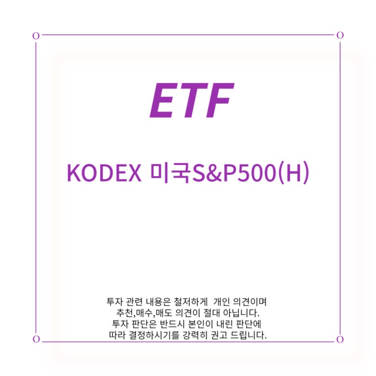 [ETF] KODEX 미국S&P500(H)