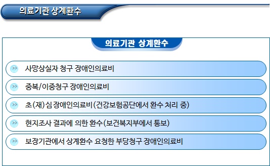 장애인의료비 사후관리(부당이득금 징수) 장애인의료비 사후관리(부당이득금 징수)