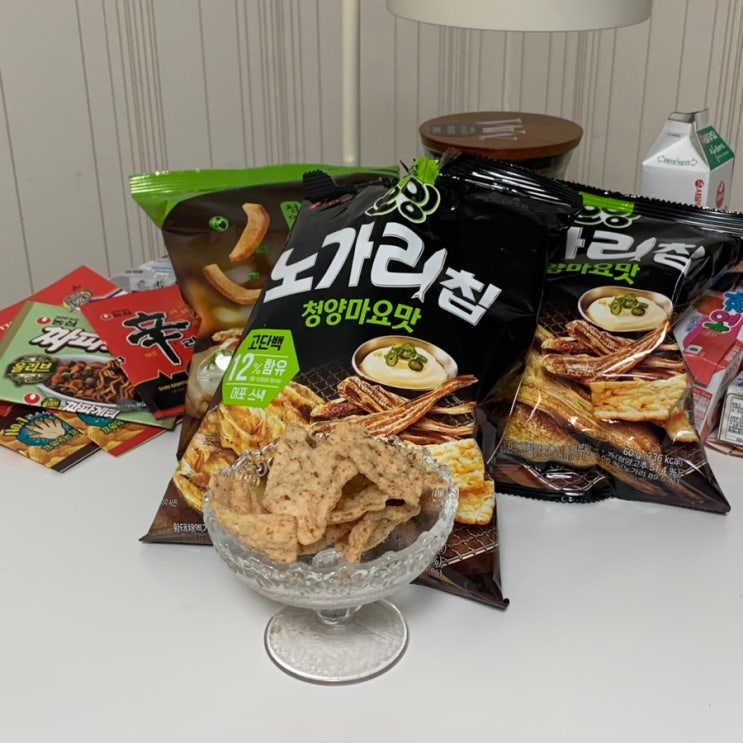  노가리칩 청양마요 vs 먹태깡 청양마요 비교