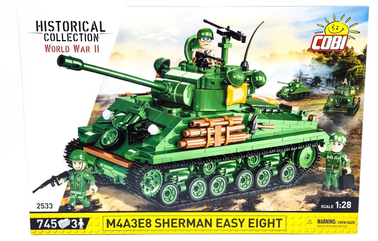 코비블럭 2533 - 미국 M4A3E8 셔먼 이지 에잇 전차 1:28스케일, 코비블럭 히스토리컬 컬렉션 2차 세계대전 코비블럭 2533 - 미국 M4A3E8 셔먼 이지 에잇 전차 1:28스케일, 코비블럭 히스토리컬 컬렉션 2차 세계대전