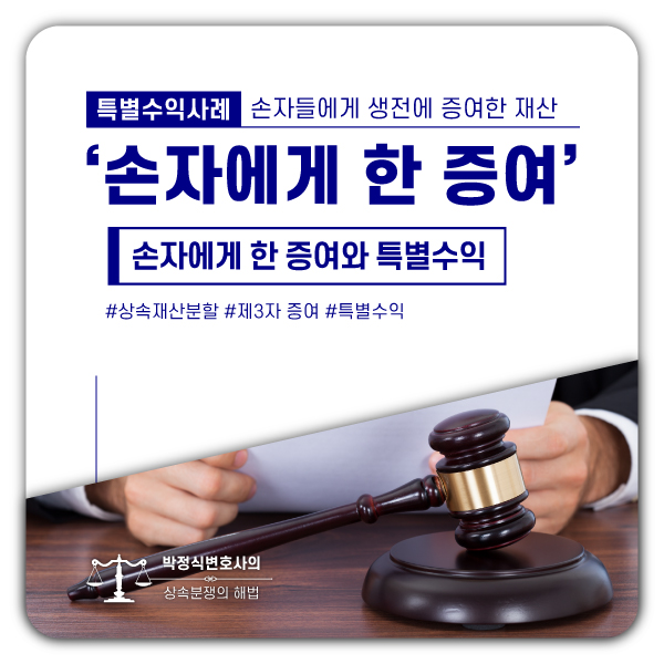  손자에게 한 증여를 아들의 특별수익으로 인정한 사례