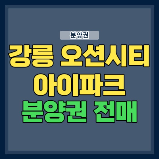 강릉 오션시티 아이파크 분양권 전매 정보 타파