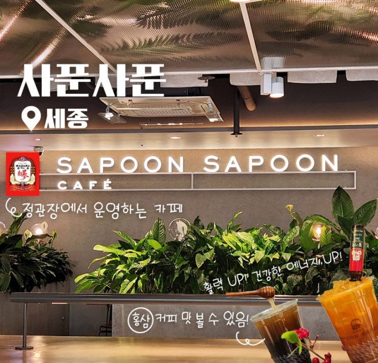  세종 정부청사 근처 어진동 카페 정관장이 운영하는 사푼사푼