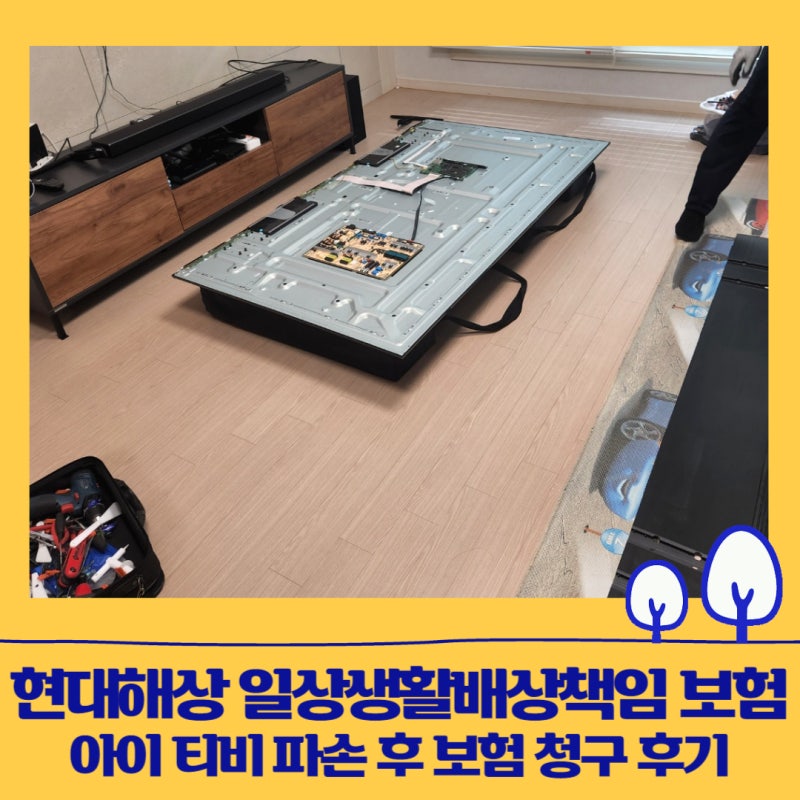 현대해상 일상생활배상책임 보험 - 아이 티비 파손 후 보험금 청구후기 (구비서류, 지급액)