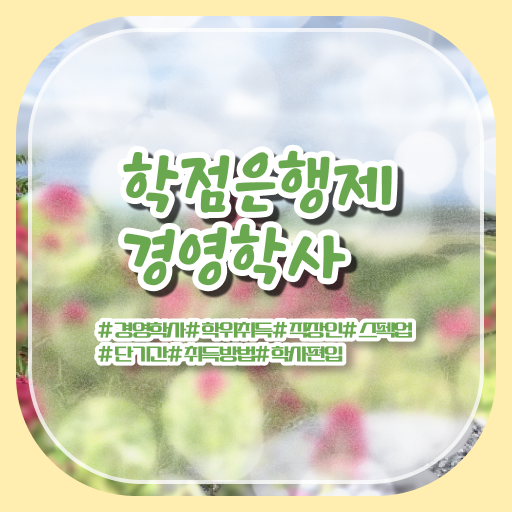  학은제 경영학사 학위 전망 스펙 쌓기 ?!
