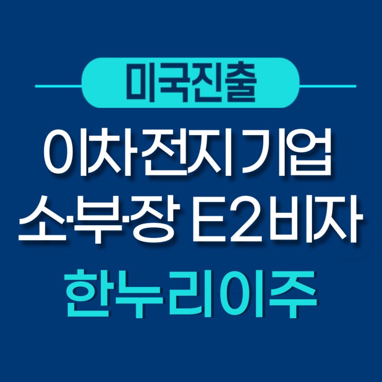  이차 전지기업 소재·부품·장비 기업 - 미국 E2 비자