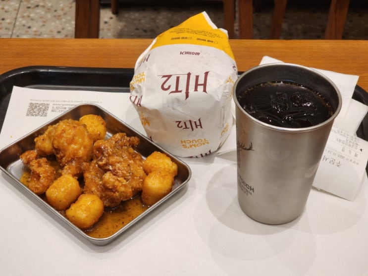  간단하게 한끼 해결! 맘스터치 의왕고천점 (싱글떡강정세트, 간장마늘떡강정, 제로콜라가 망고맛)