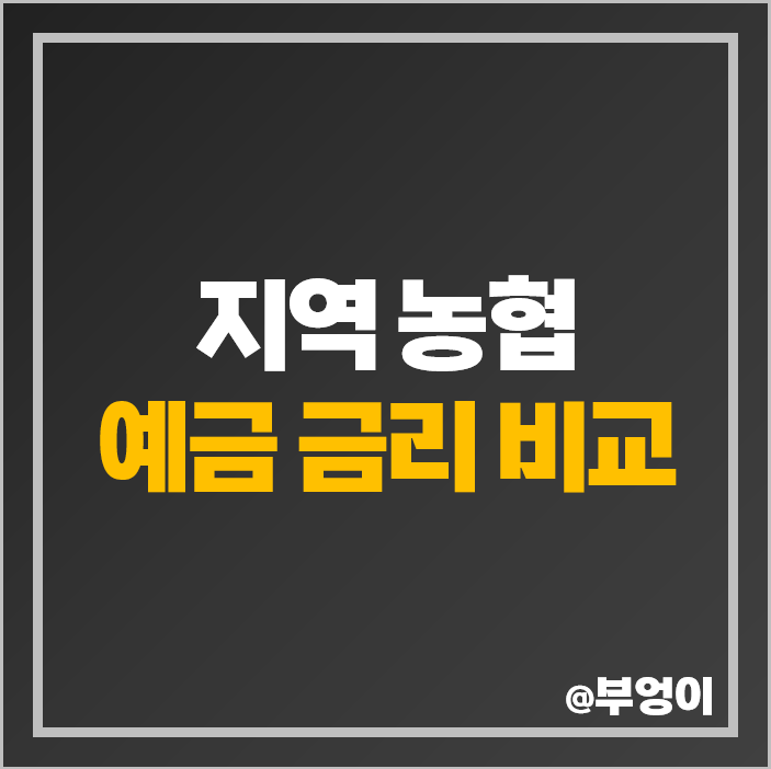 지역 농협 예금 금리 비교 이자 높은 정기예금 특판 추천 지역 농협 예금 금리 비교 이자 높은 정기예금 특판 추천
