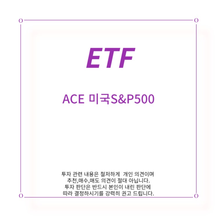 [ETF] ACE 미국 S&P 500