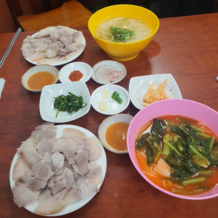  부산역 근처 맛집 평산옥 돼지수육 전문점 초량동 주변 국수 열무국수