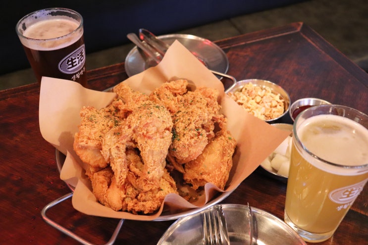  건대입구역맛집 건대술집 생활맥주 앵그리버드 치킨 조합
