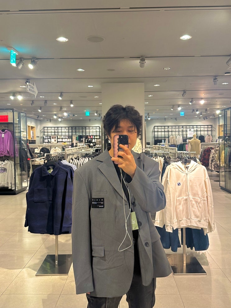  남자블레이저 자켓 오버핏 코디 hm매장 영등포 타임스퀘어