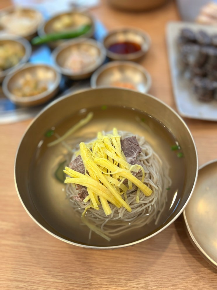  분당 판교 능라도 본점 - 평양냉면 불고기 맛집 점심 순대, 녹두전, 제육 후기 (주차발렛가능)