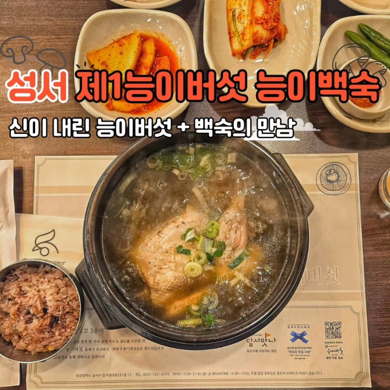 神이 내린 능이버섯과 능이토종닭의 사랑 "성서 제1능이버섯 능이백숙"으로 출두