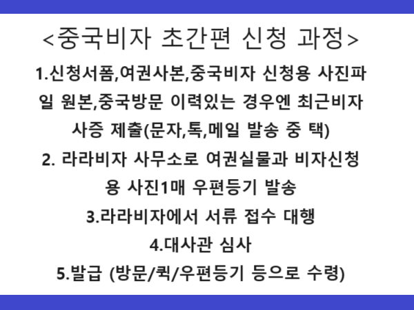  중국 비자 발급대행 방문 없이 간편하게 신청 가능합니다
