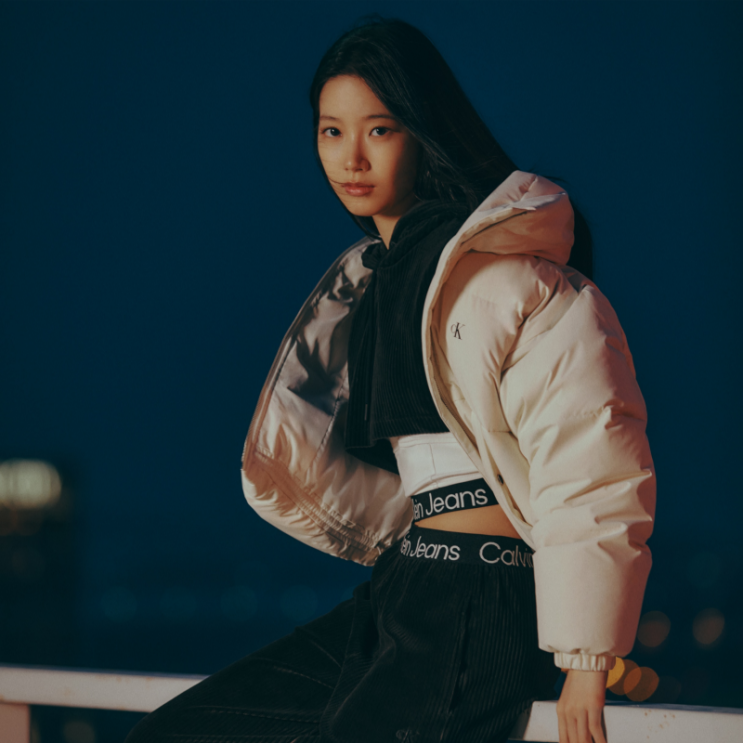  르세라핌 카즈하 캘빈클라인 패션 화보 패딩 가격 정보