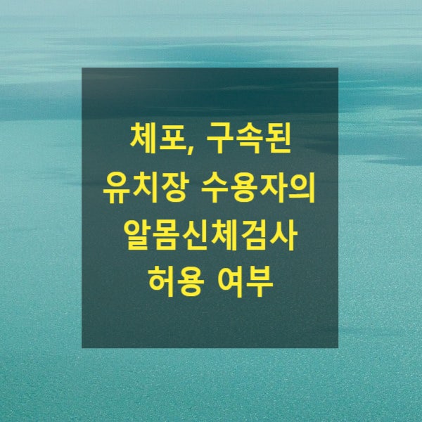  체포, 구속된 유치장 수용자의 신체검사 시 알몸신체검사 허용 여부