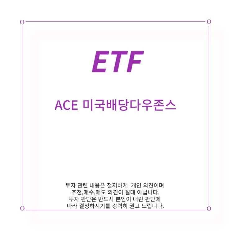 [ETF] ACE 미국 배당 다우 존스