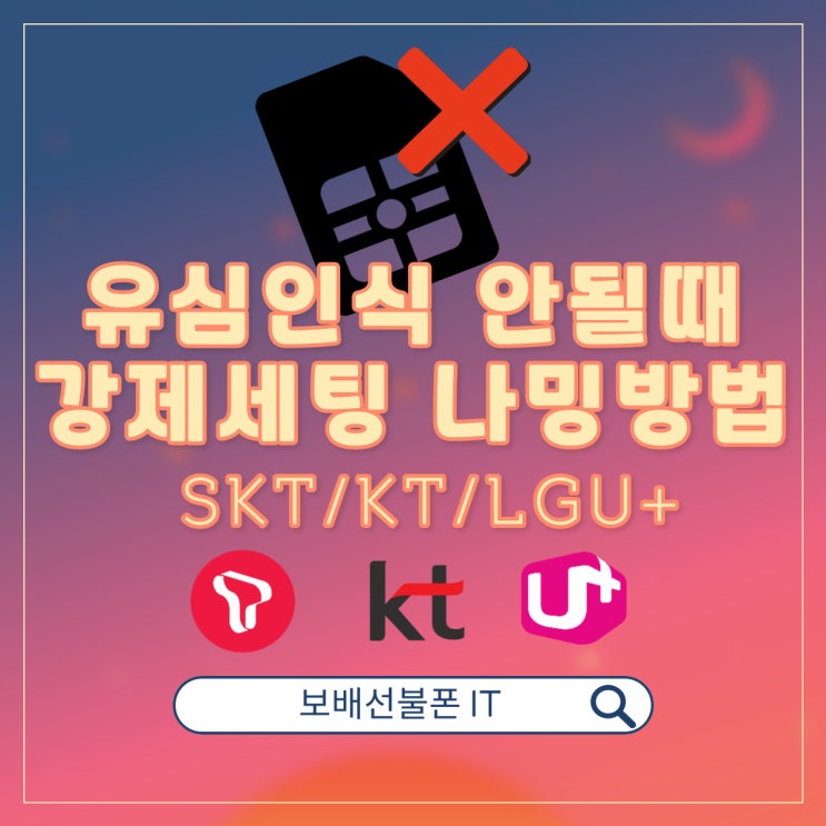 유심인식 안될 때 강제세팅 나밍방법(SKT,KT,LG) 유심인식 안될 때 강제세팅 나밍방법(SKT,KT,LG)