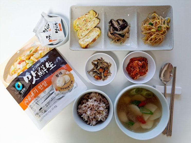 청정원 맛선생 국물내기 한알 황태로 빠르게 만드는 가을철 진한 국물요리(맑은감자국, 애호박고추장찌개)