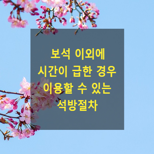  보석 이외에 시간이 급한 경우 이용할 수 있는 석방절차
