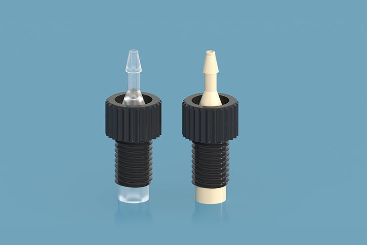  [Fitting] Anti-twist Barb-to-male Adapter 니플형 UNF나사탭 연결 아답터 피팅 PP PTFE 재질 1/4-28UNF Thread