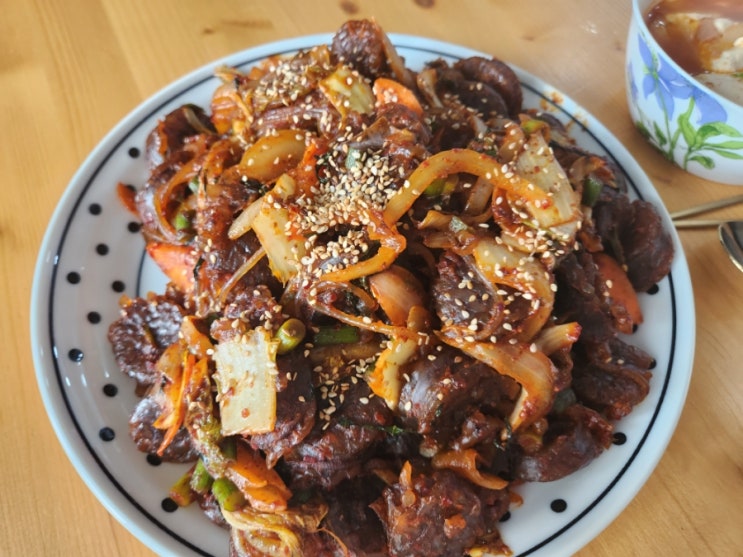  순대볶음 만들기 홈플러스 순대 냉장고 야채 털이 순대볶음