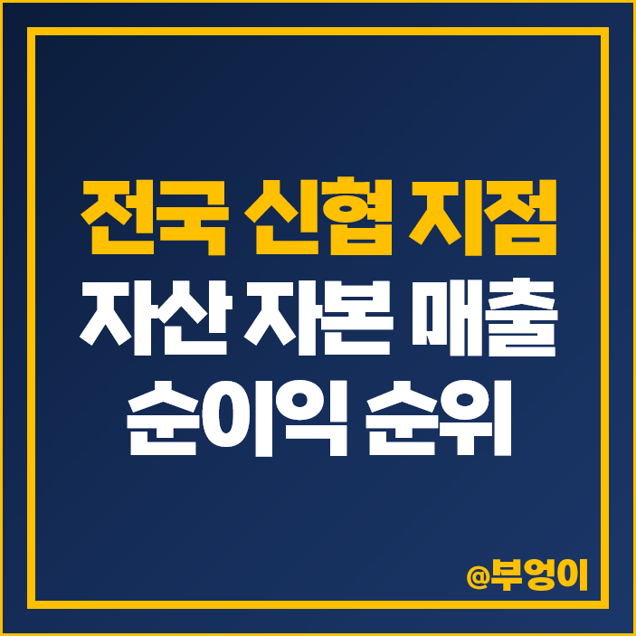 신협 순위 자산 자본금 매출액 영업이익 당기순이익 부실 위기인가 신협 순위 자산 자본금 매출액 영업이익 당기순이익 부실 위기인가