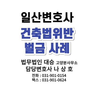  일산변호사 법무법인대승 항소심 건축법위반 벌금사례