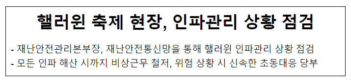 핼러윈 축제 현장, 인파관리 상황 점검 핼러윈 축제 현장, 인파관리 상황 점검