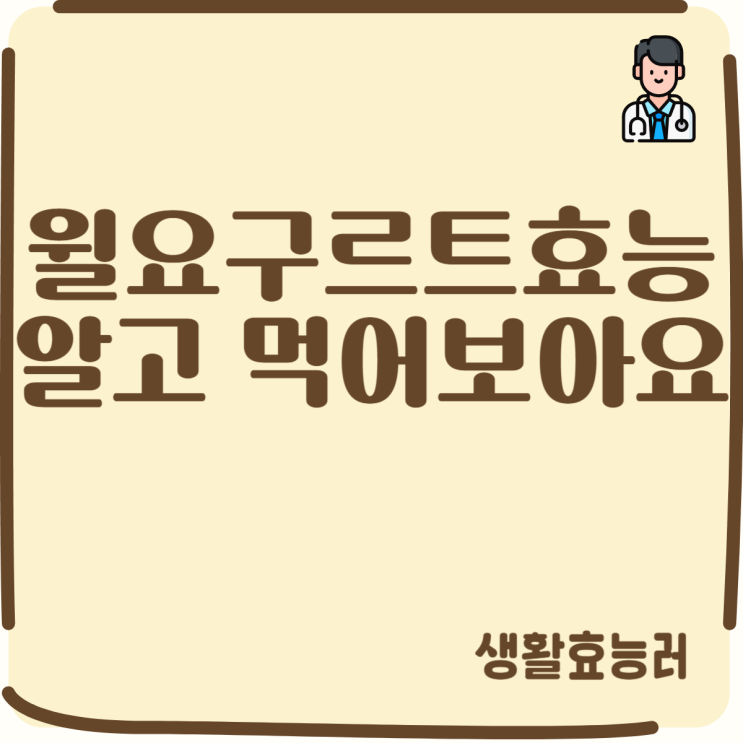  윌요구르트 효능 알고 먹는다면
