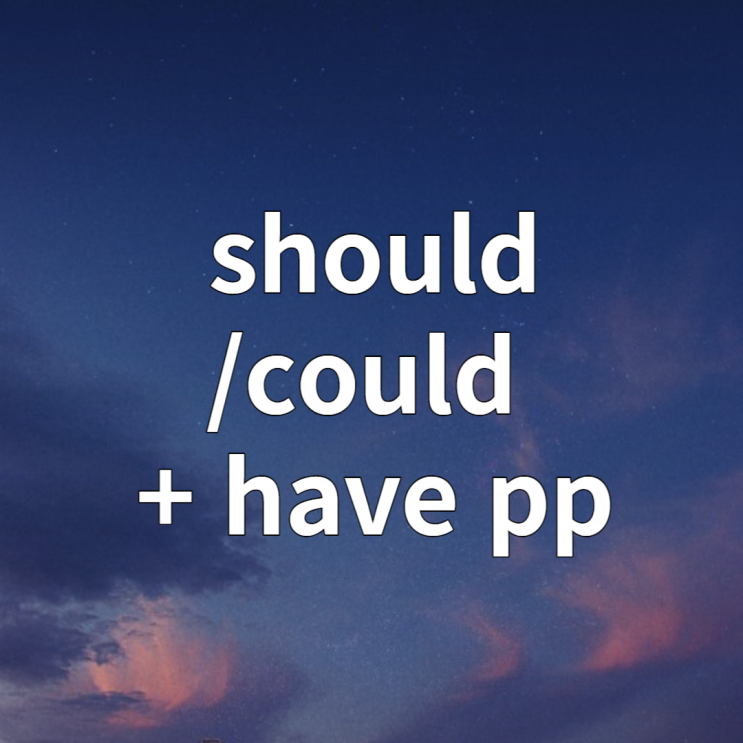  조동사 should have pp / could have pp 문법
