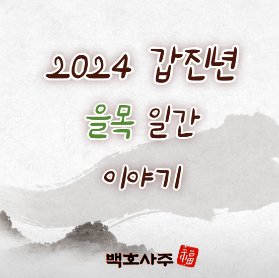  2024 갑진년 을목일간, 운세 이야기!