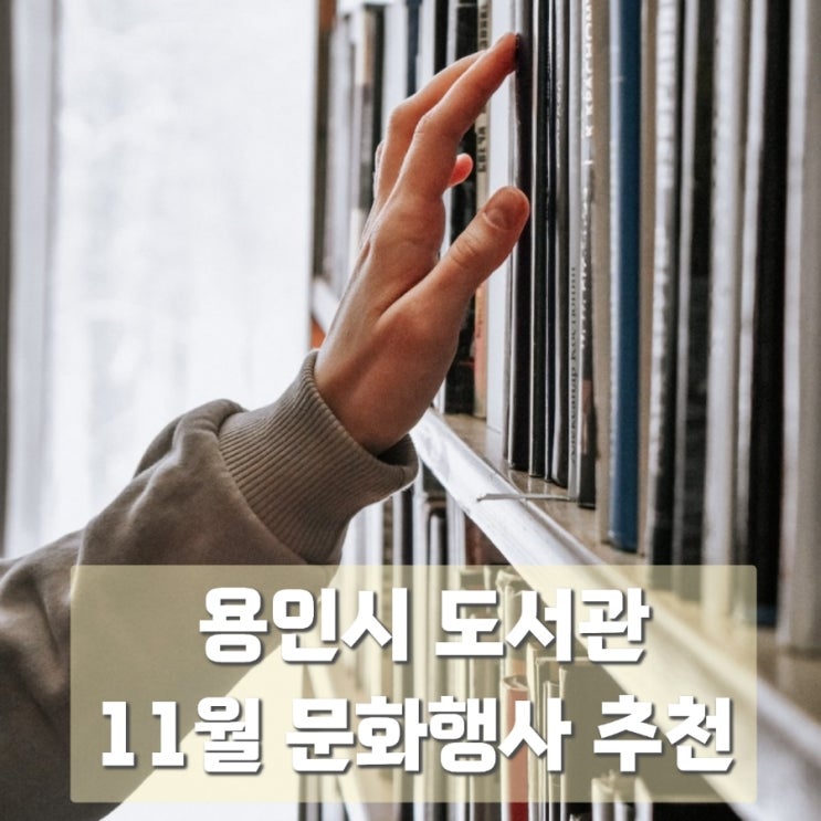  용인시 도서관 11월 문화행사 리스트 추천