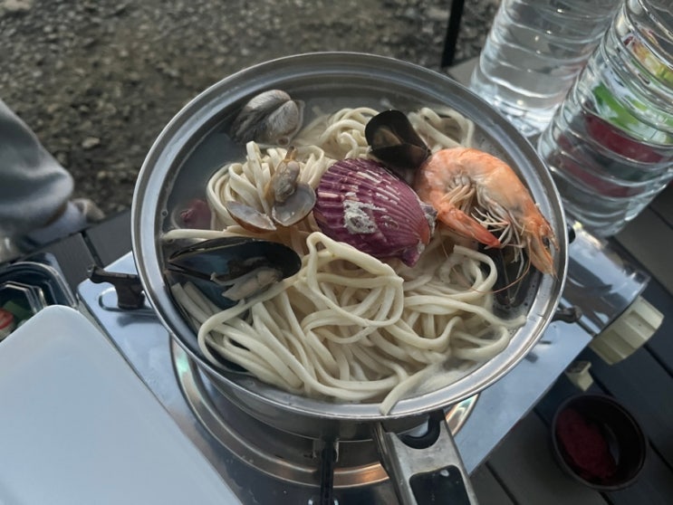  [영종도 구읍뱃터 맛집] 97도씨 해물칼국수 포장해서 차박할 때 먹기 좋음!