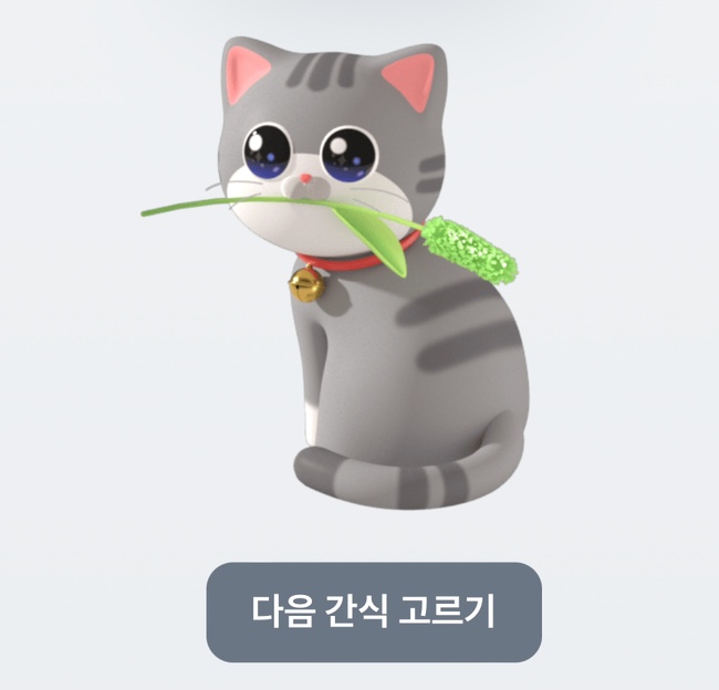  토스 고양이가 물어온 간식 선물 
