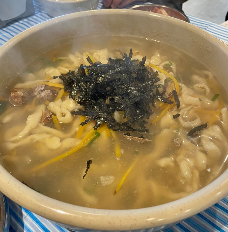  강화손칼국수에서 내돈내산 칼국수, 고구마묵, 만두 솔직후기