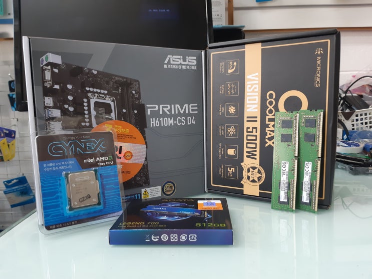  인텔 12세대 윈도우7설치 메인보드 ASUS H610M-CS D4, NVME SSD, 기본 USB포트 정상 사용 서든어택 용도